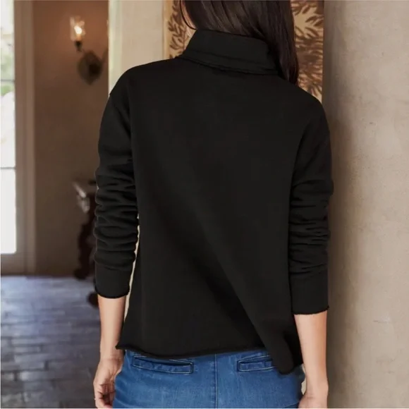 Frank & Eileen Patrick Henley Popover Heritage Jersey Cotton Top in black - Picture 11 of 16